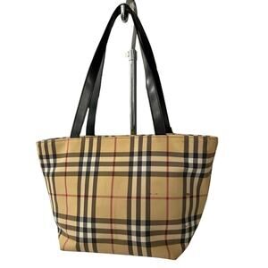 Burberry Vintage Shoulder Bag nova check pattern Double straps Zip closure
